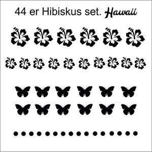 aufkleber-tuning-hibiskus-schmetterling-motiv-hawaii-44erset