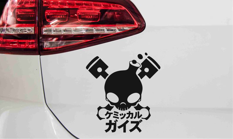 Asia Skull Autoaufkleber JDM