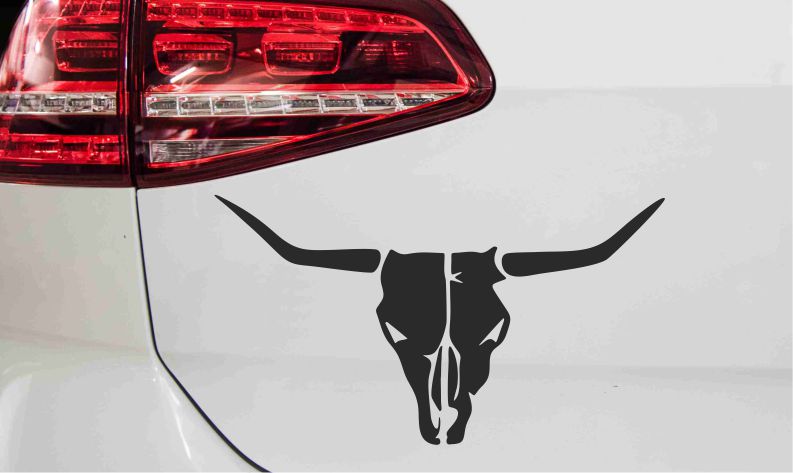 Rinderschädel Texas Longhorn Autoaufkleber