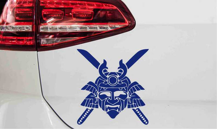 autoaufkleber-samurai-maske-mit-schwert-blau